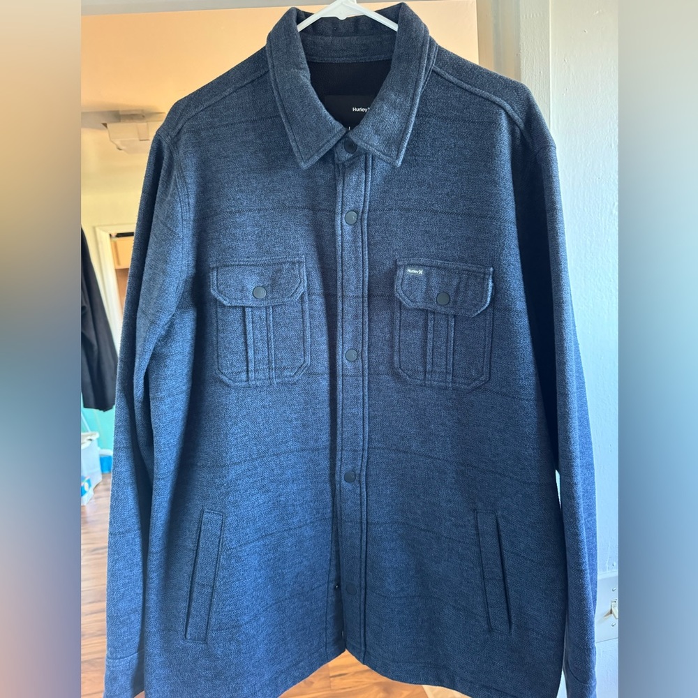 Dark Blue Fuzzy Hurley Jacket